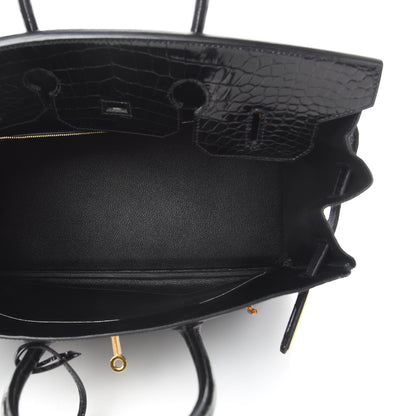 Hermes Shiny Porosus Crocodile Birkin 35 Black 13 of 41