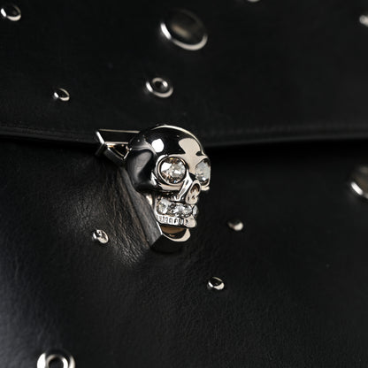 Alexander McQueen Calfskin Grommet Skull Envelope Clutch Black 14 of 16