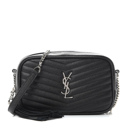 Saint Laurent Grain De Poudre Matelasse Monogram Mini Lou Camera Bag Black 1 of 11