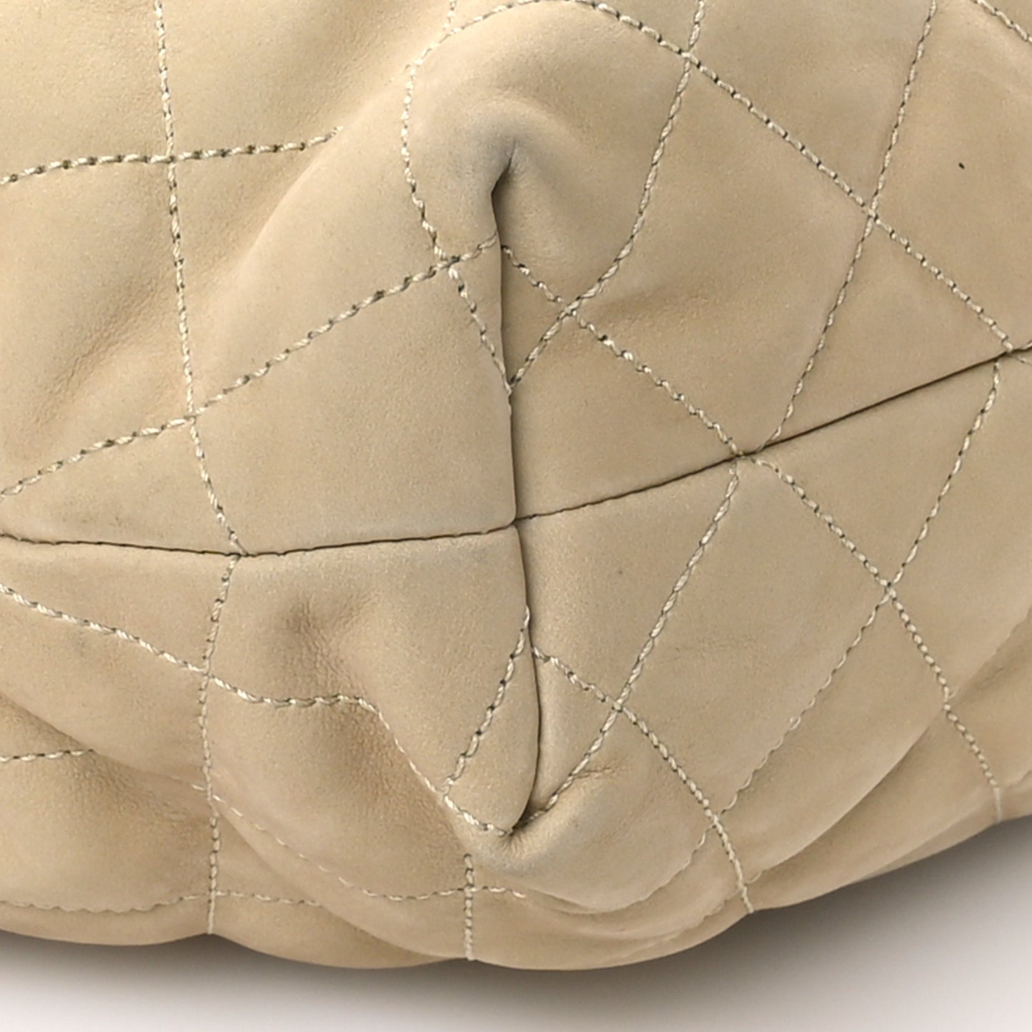 Nubuck Suede Quilted Maxi Icare Shopping Tote Beige
