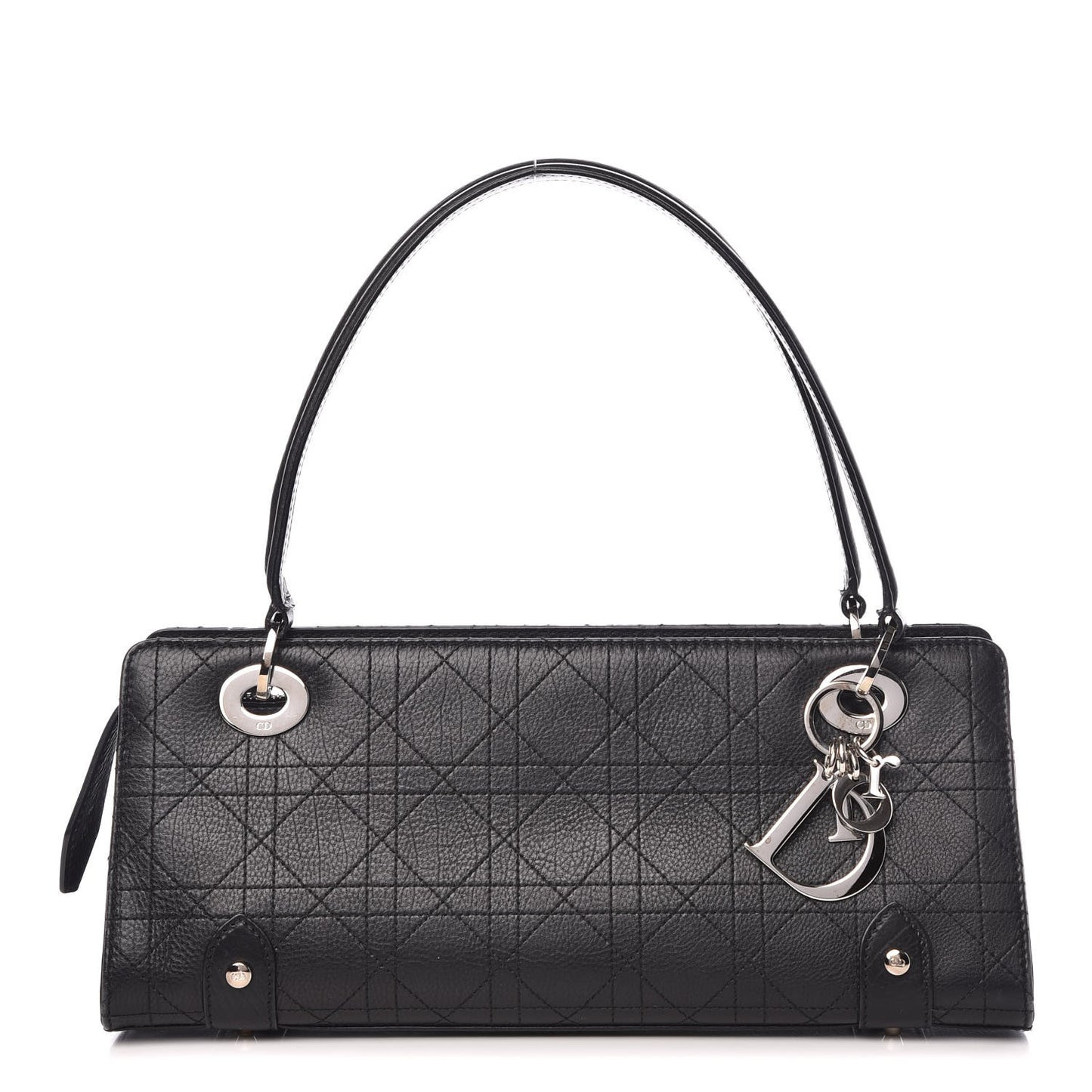 Calfskin Cannage Stitched East West Lady Dior Black