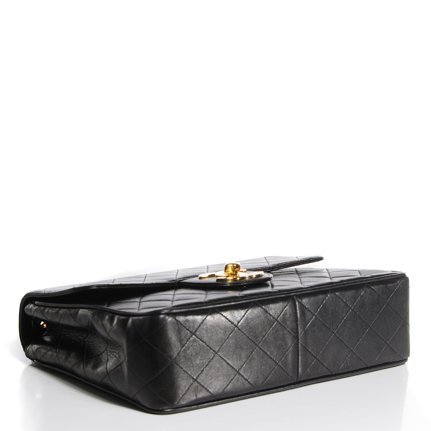 Chanel Lambskin Quilted Jumbo Flap Black 4 of 8