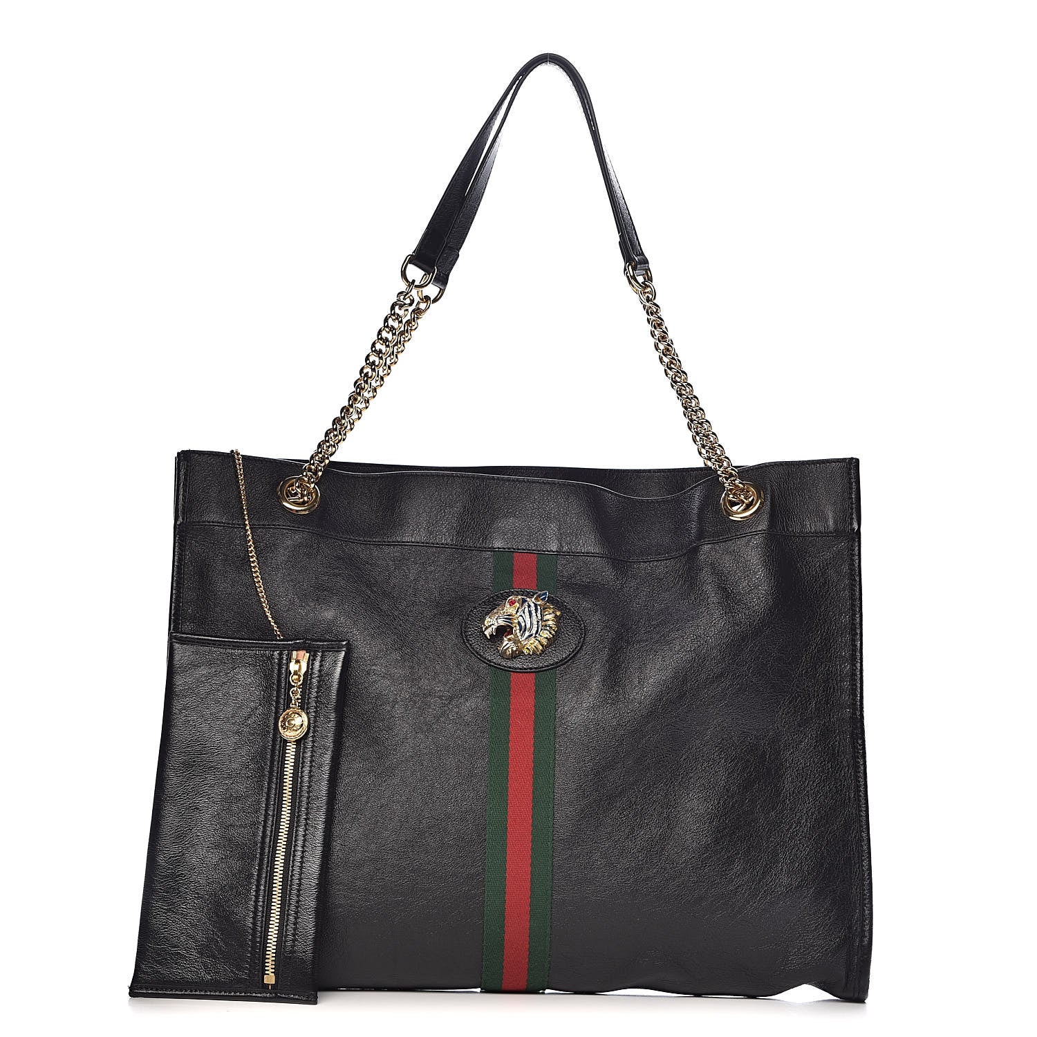 Gucci Calfskin Large Rajah Chain Tote Black 1 of 16