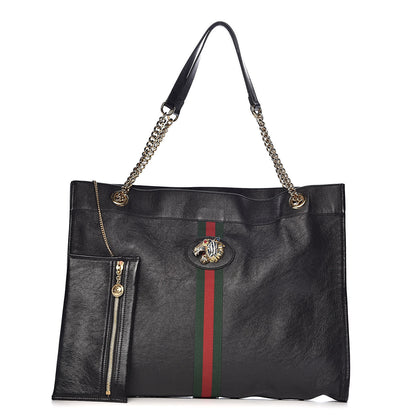 Gucci Calfskin Large Rajah Chain Tote Black 1 of 16