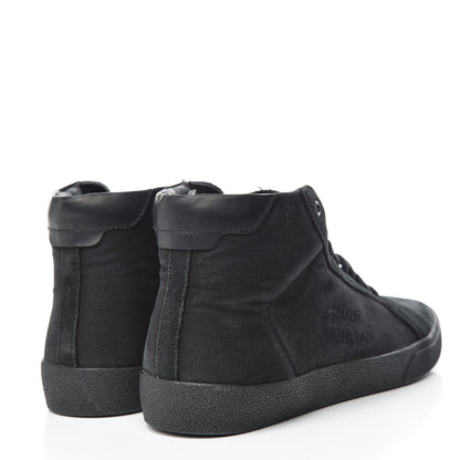 Saint Laurent Distressed Canvas Mens Classic Court High Top Sneakers 43 Black 4 of 10