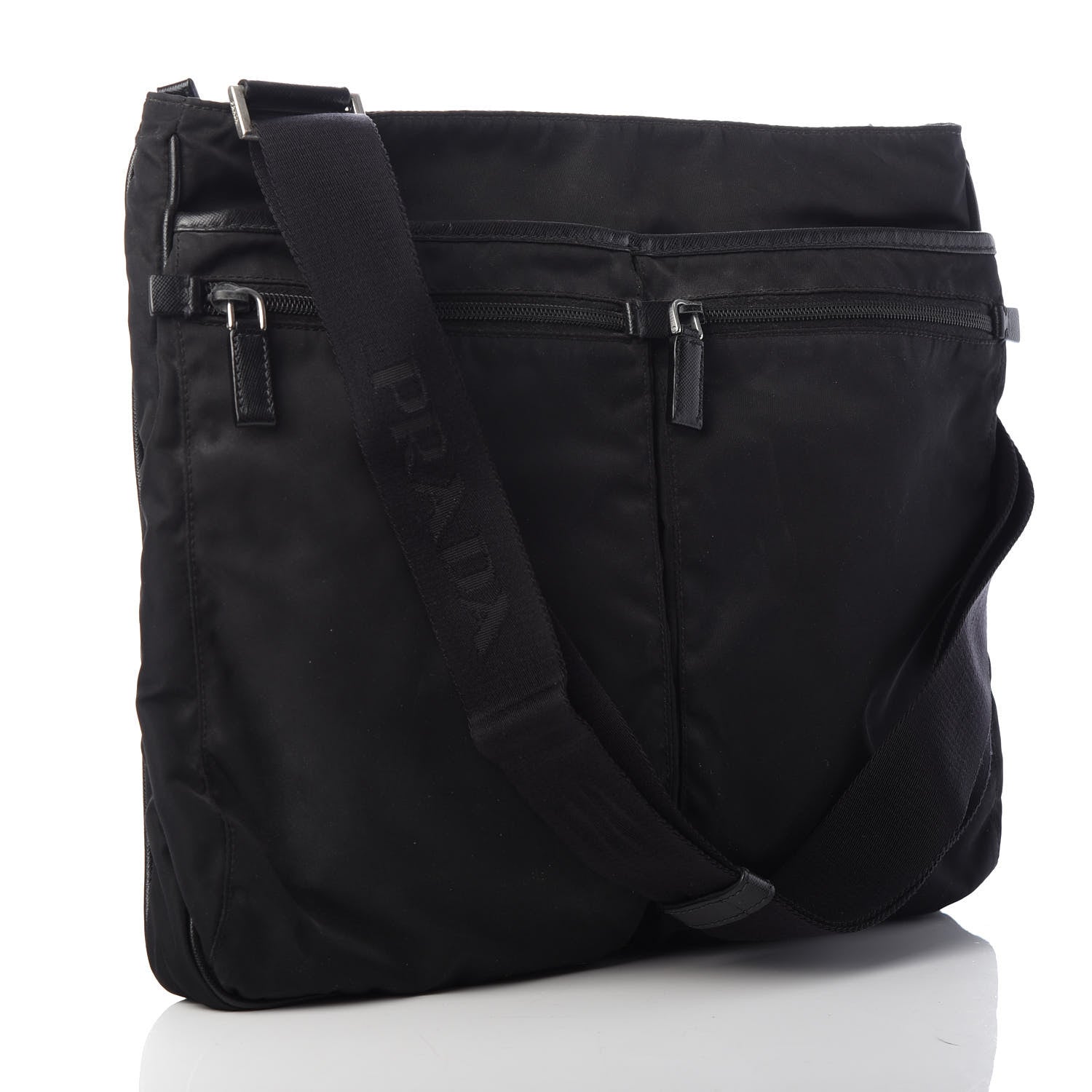 Prada Nylon Messenger Bag Black 3 of 9