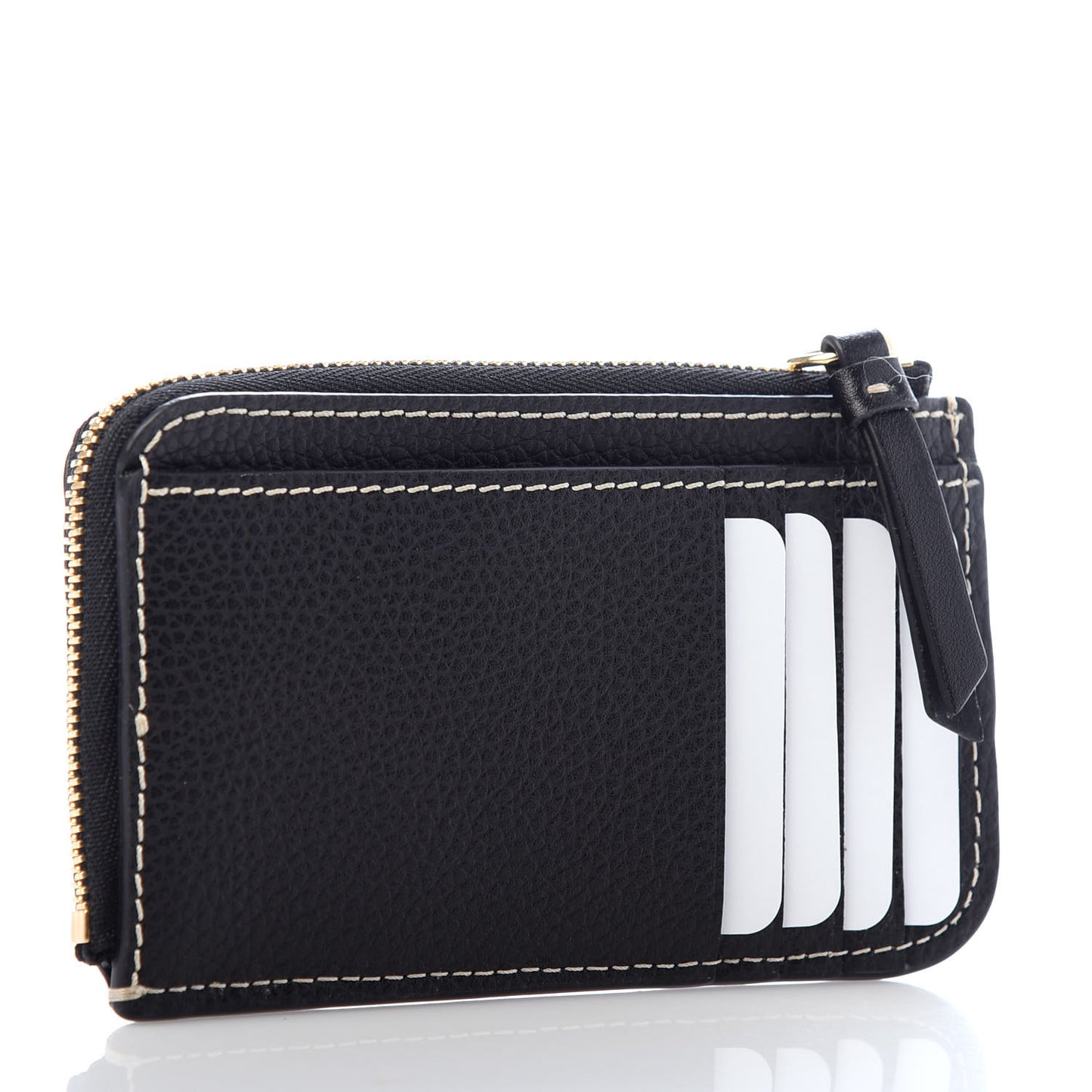 Grained Shiny Calfskin Small Darryl Coin Purse Black