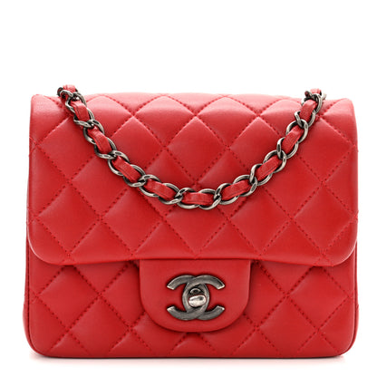 Chanel Lambskin Quilted Mini Square Flap Red 1 of 10
