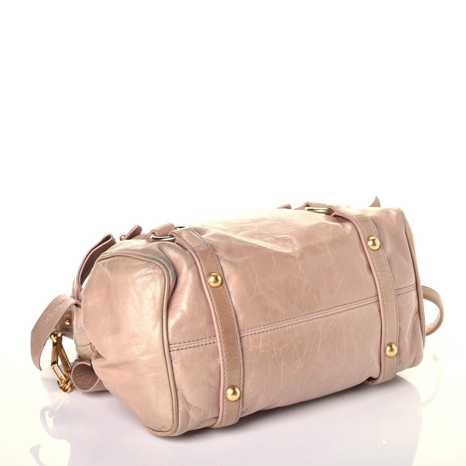 Miu Miu Vitello Lux Mini Bow Bag Cipria 6 of 12
