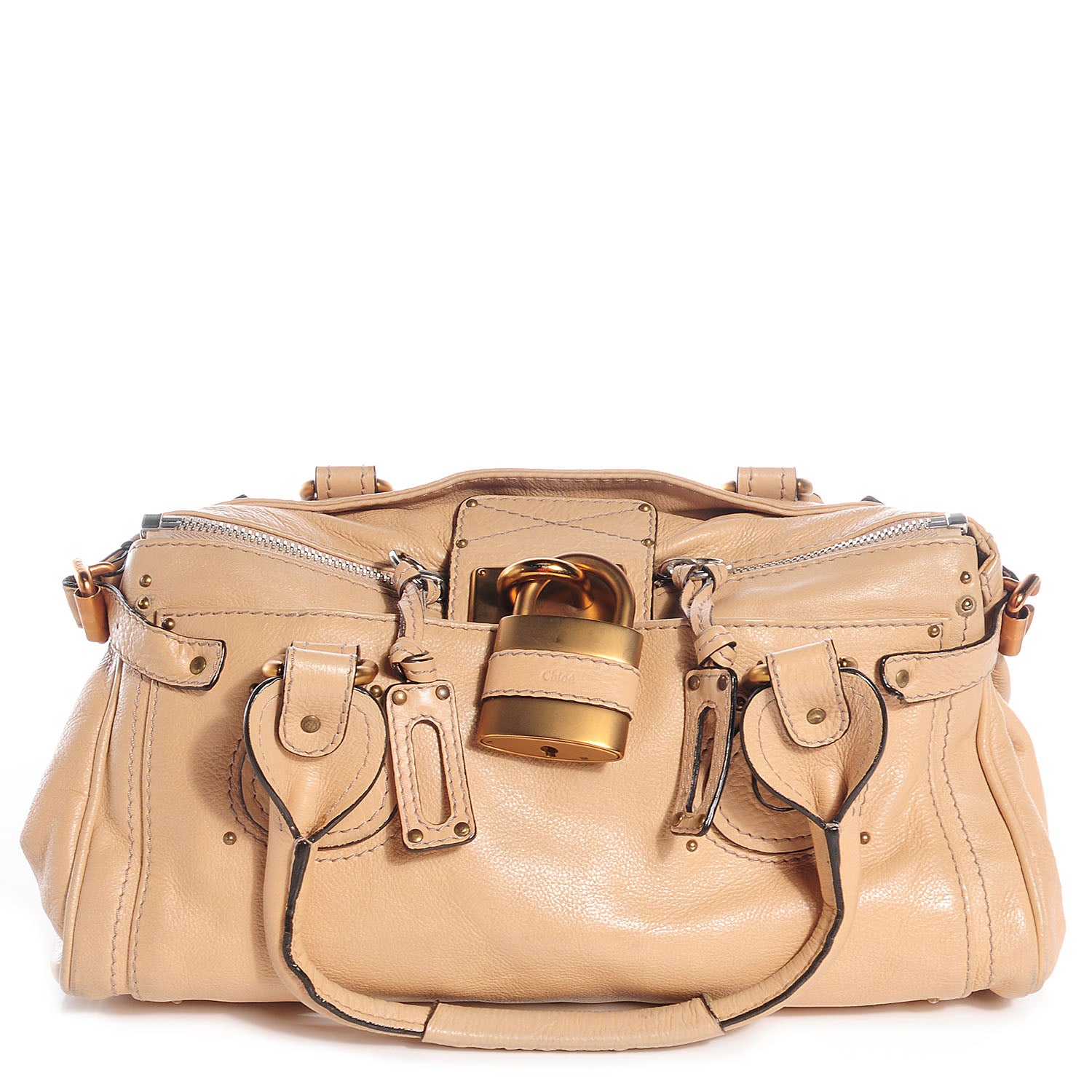 Chloe Leather Medium Paddington Satchel Beige 1 of 10