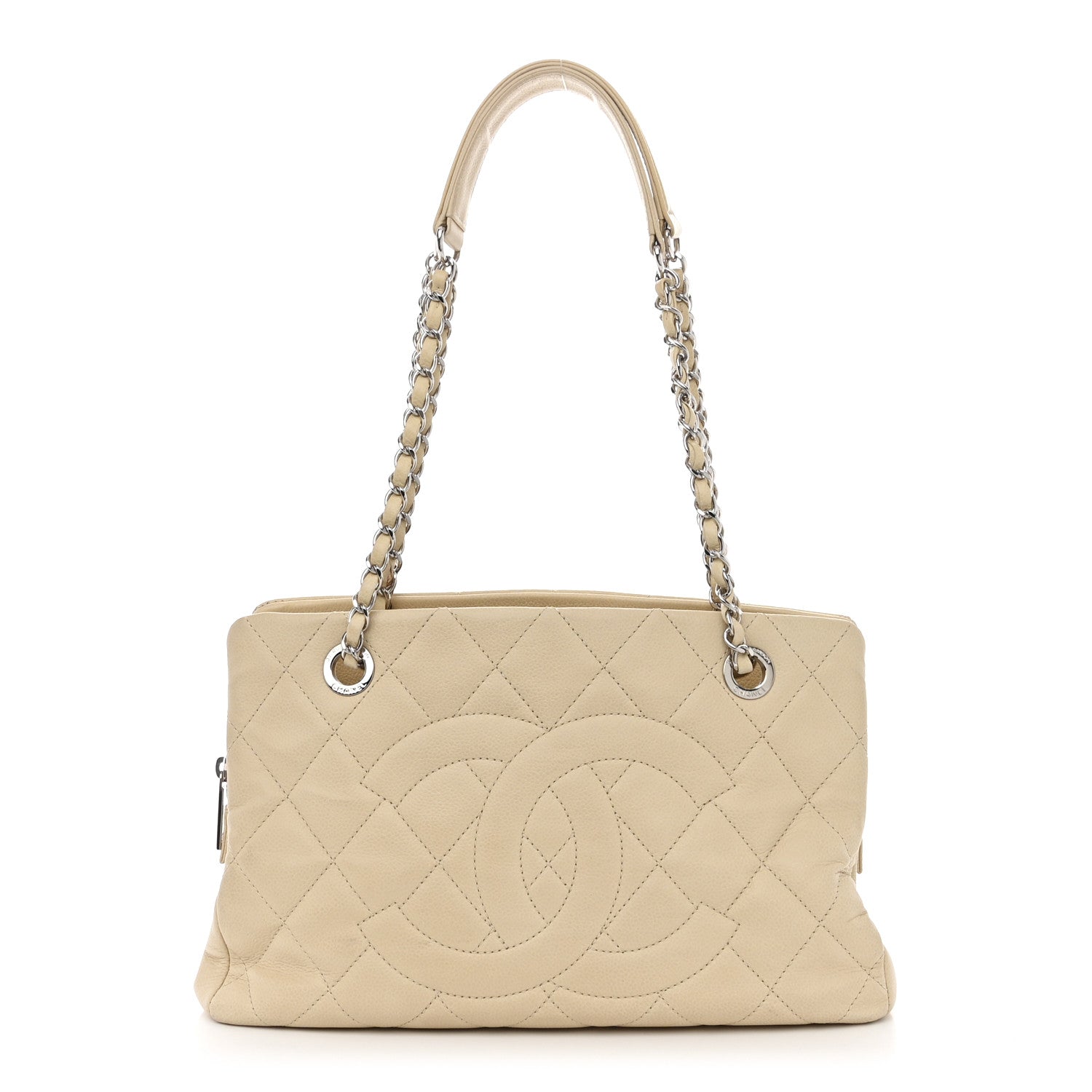 Chanel Caviar Quilted Petit Timeless Tote PTT Beige 1 of 10