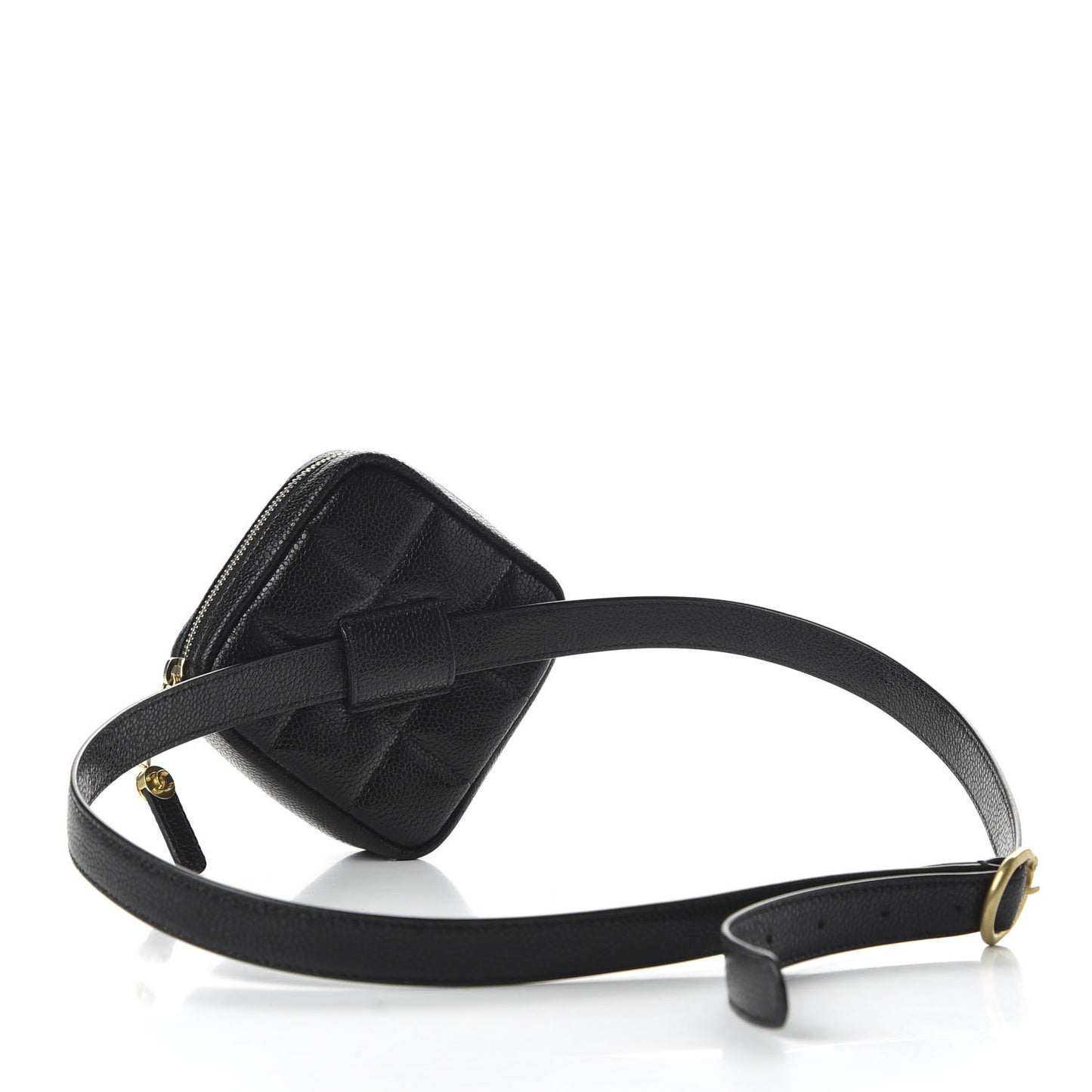 Caviar Quilted Coin Purse Belt Bag Black