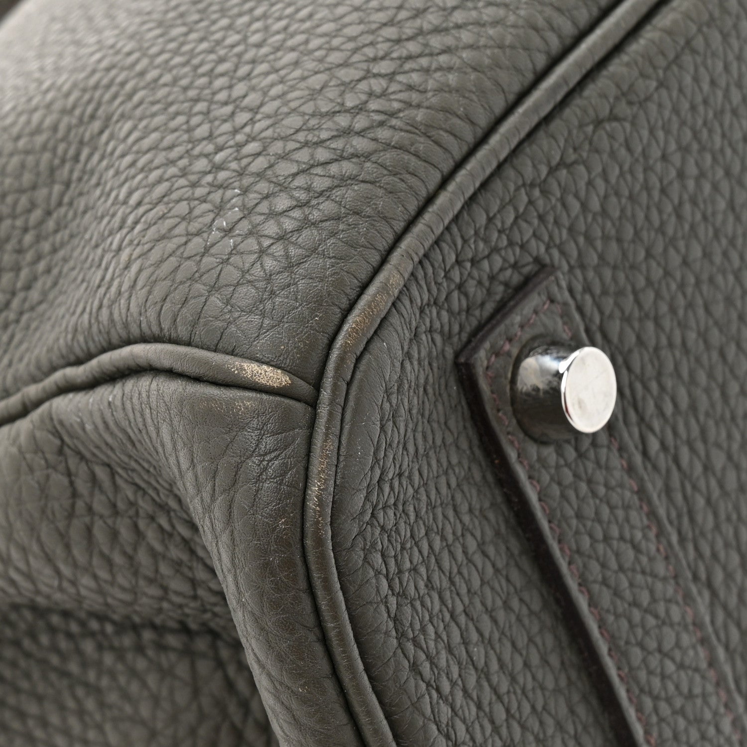 Hermes Taurillon Clemence Birkin 35 Vert De Gris 11 of 17