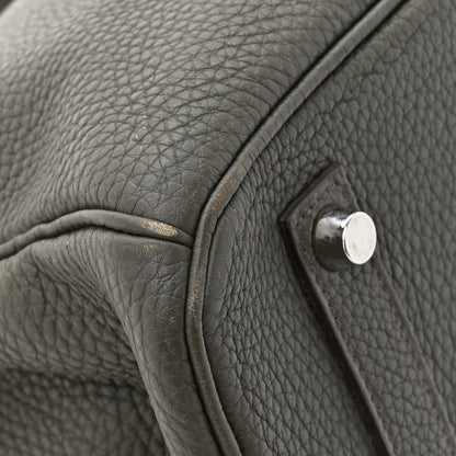 Hermes Taurillon Clemence Birkin 35 Vert De Gris 11 of 17