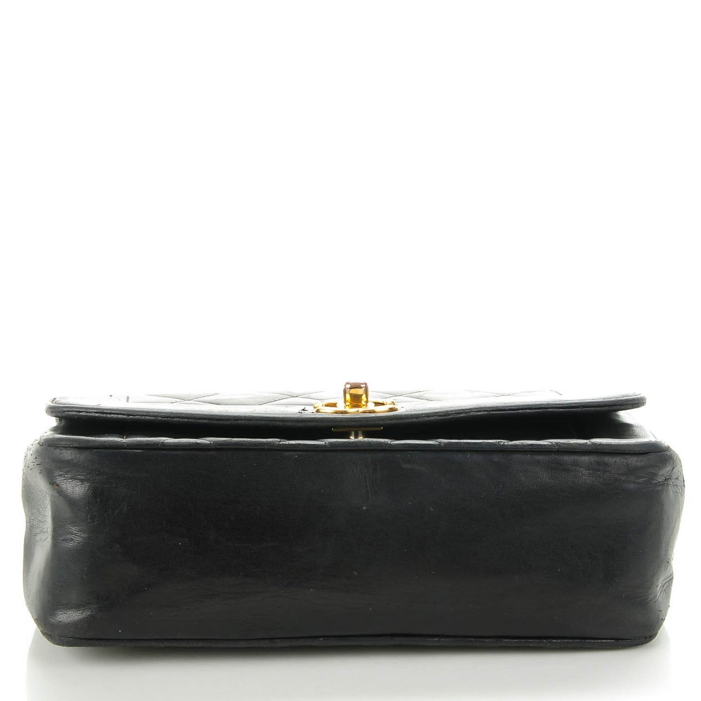 Lambskin Quilted Small Single Flap Black