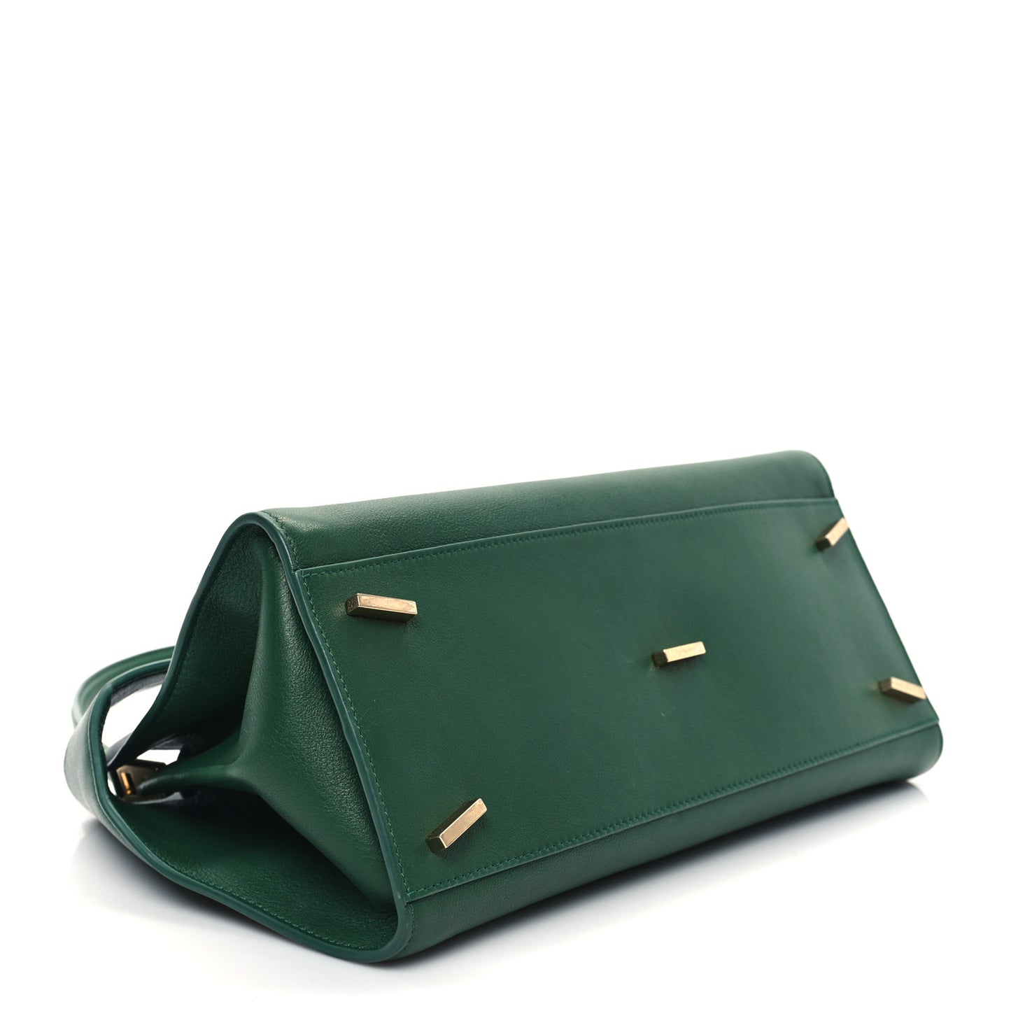 Calfskin Medium Hug Soft Shoulder Bag Forest Green