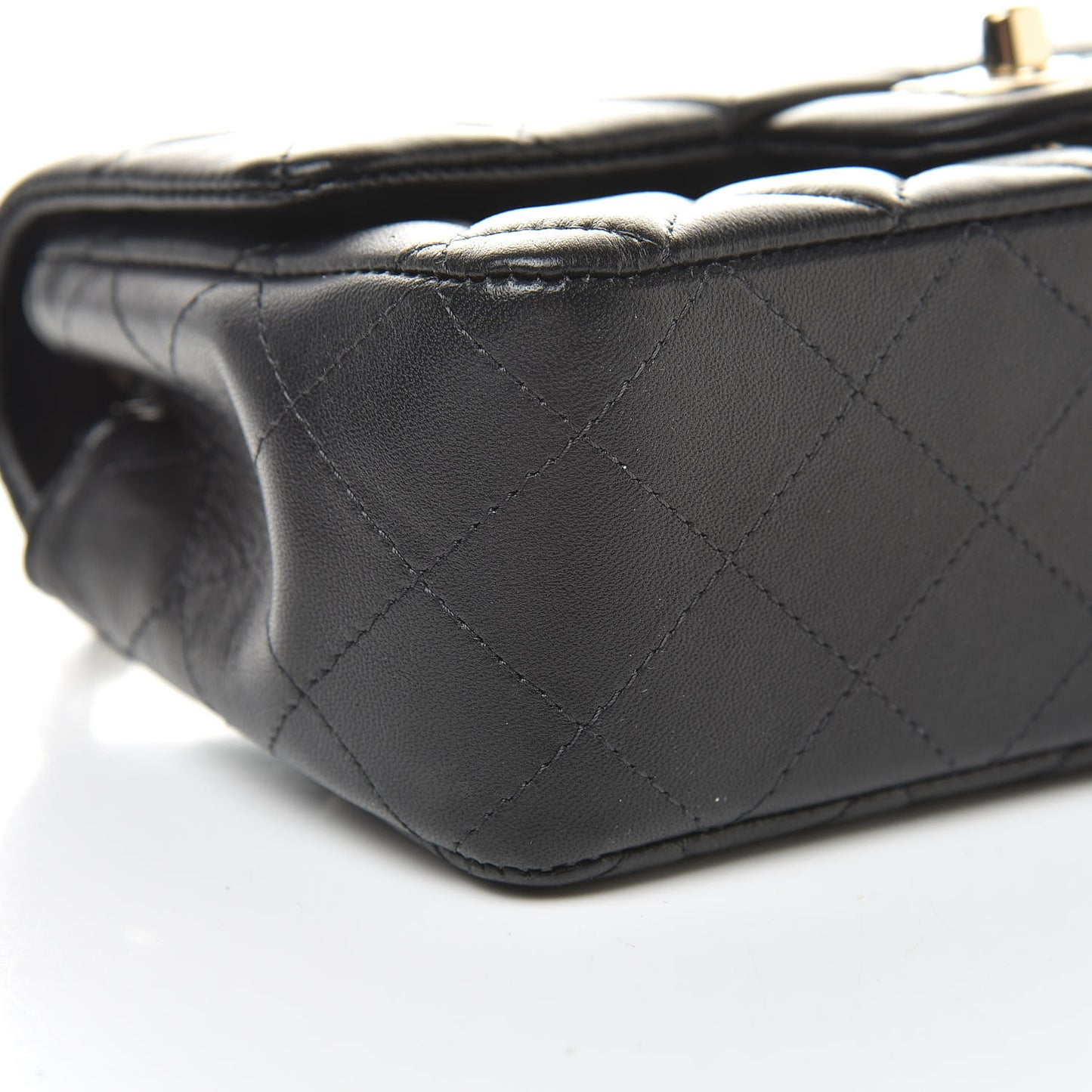 Lambskin Quilted Mini Rectangular Flap Black