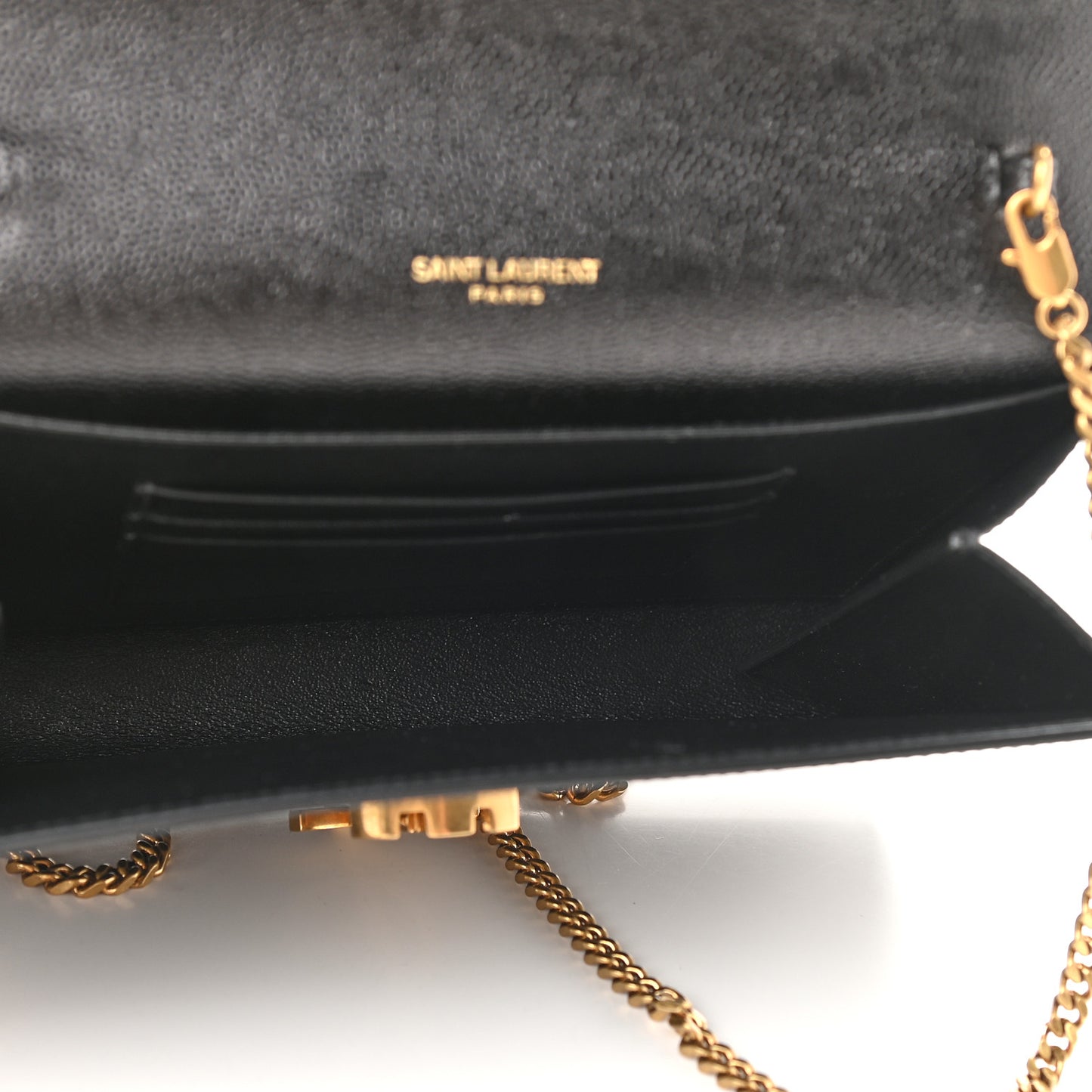 Grain De Poudre Monogram Cassandra Chain Wallet Black