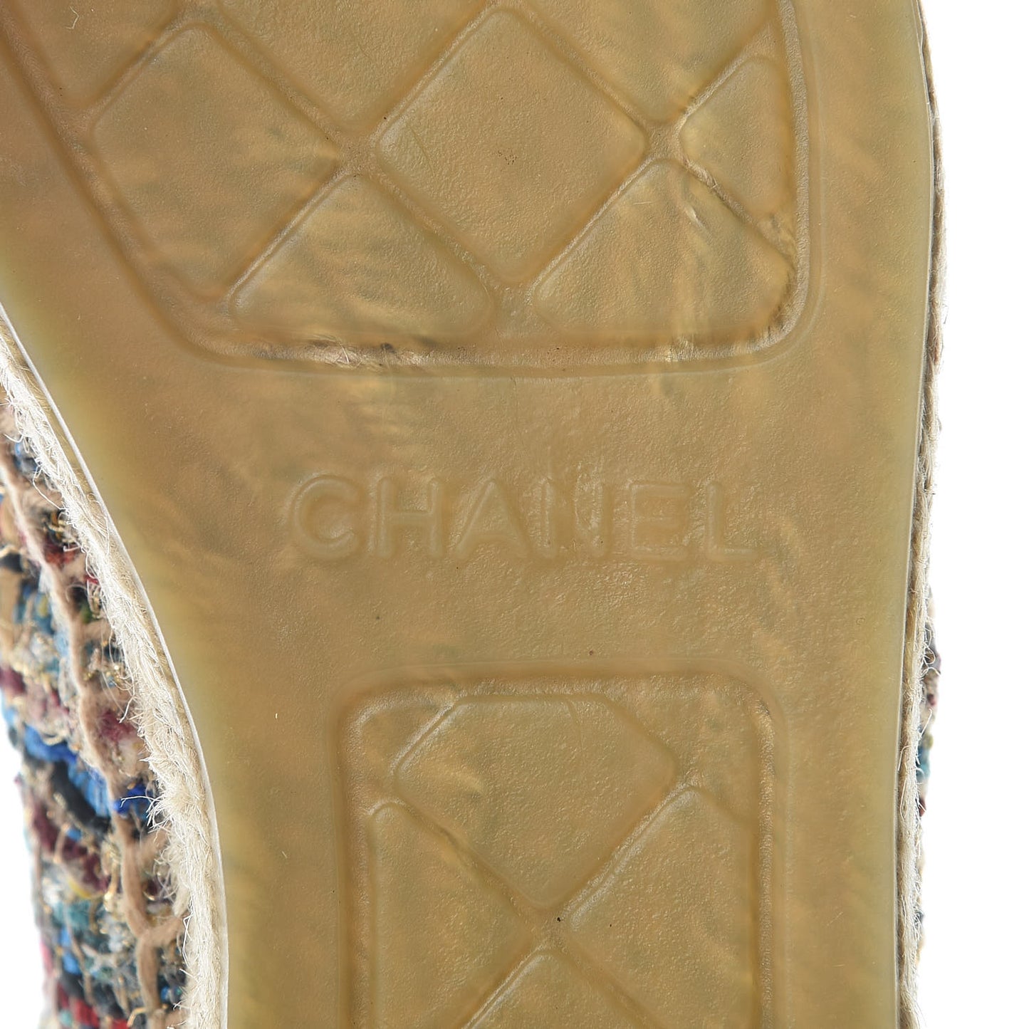 Tweed Grosgrain CC Espadrilles 38 Multicolor