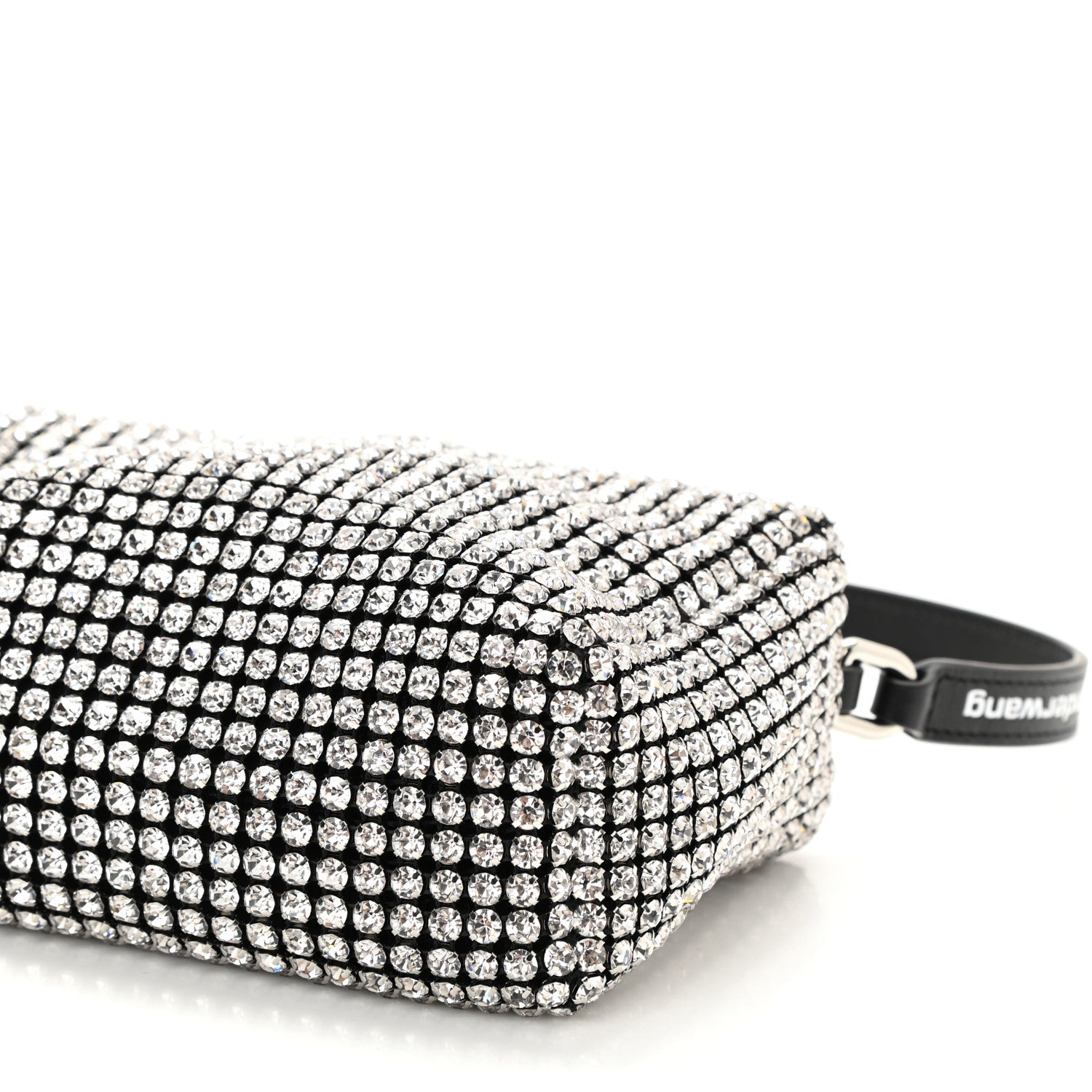 Alexander Wang Mesh Crystal Rhinestone Mini Heiress Pouch Black Silver 9 of 9
