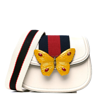 Gucci Calfskin Web Stripe Butterfly Small Totem Shoulder Bag White 1 of 6