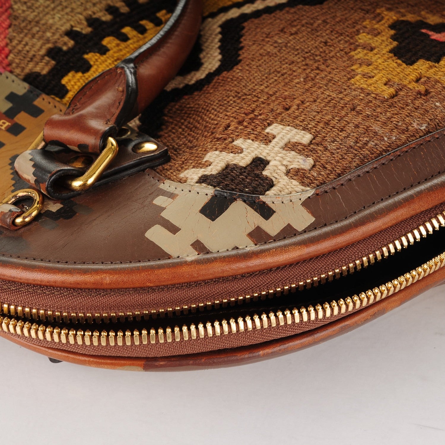 Burberry Prorsum Handpainted Tapestry Bloomsbury Brown Ochre 10 of 10