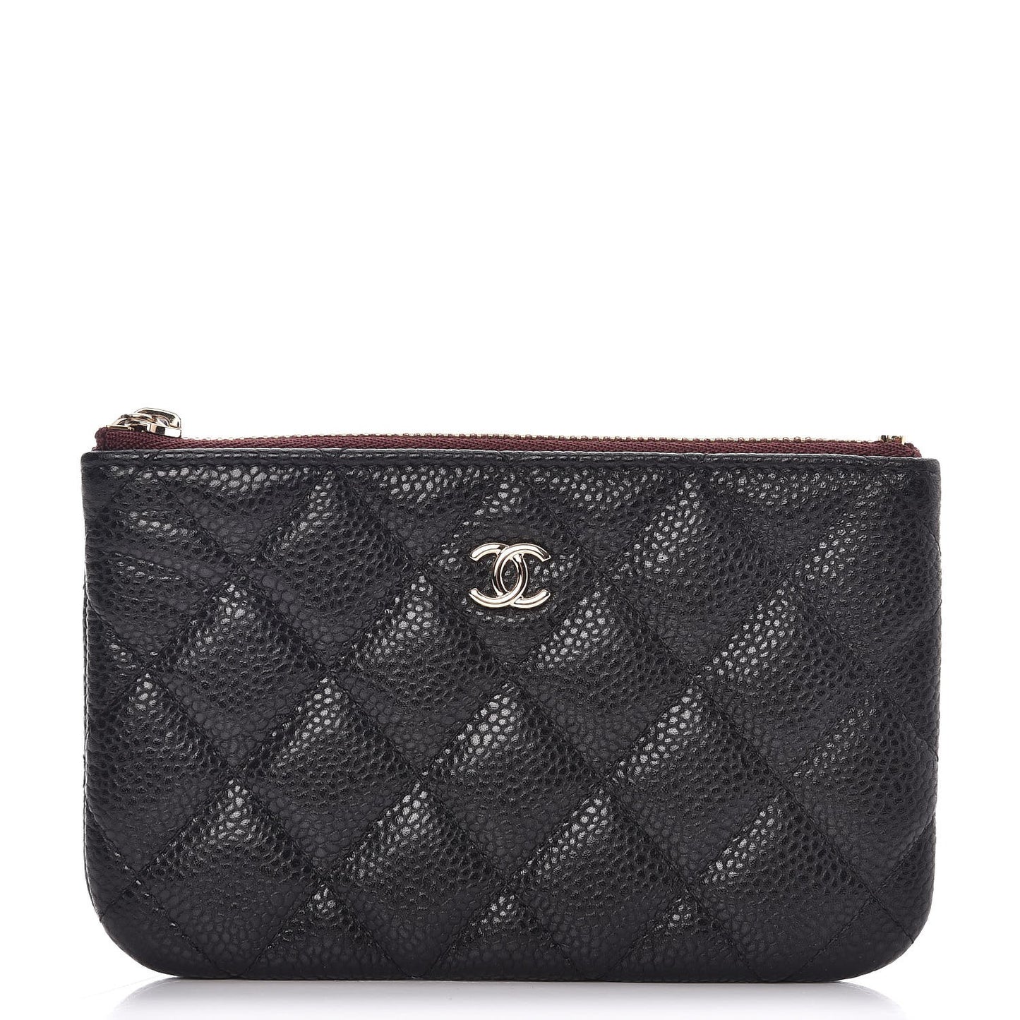 Caviar Quilted Small Cosmetic Case Black