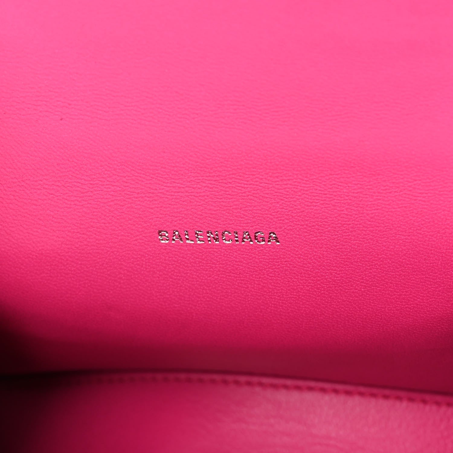 Balenciaga Smooth Calfskin Graffiti Hourglass Top Handle Bag XS Acid Fuchsia Black 6 of 14