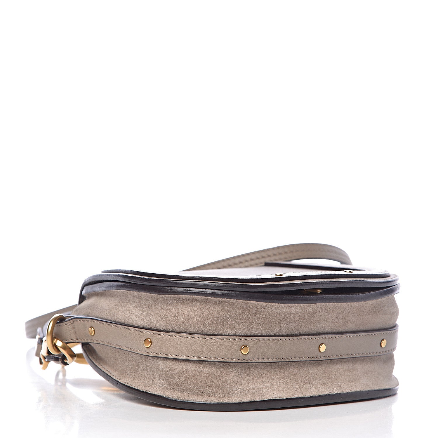 Chloe Calfskin Suede Small Nile Bracelet Bag Motty Grey 4 of 9