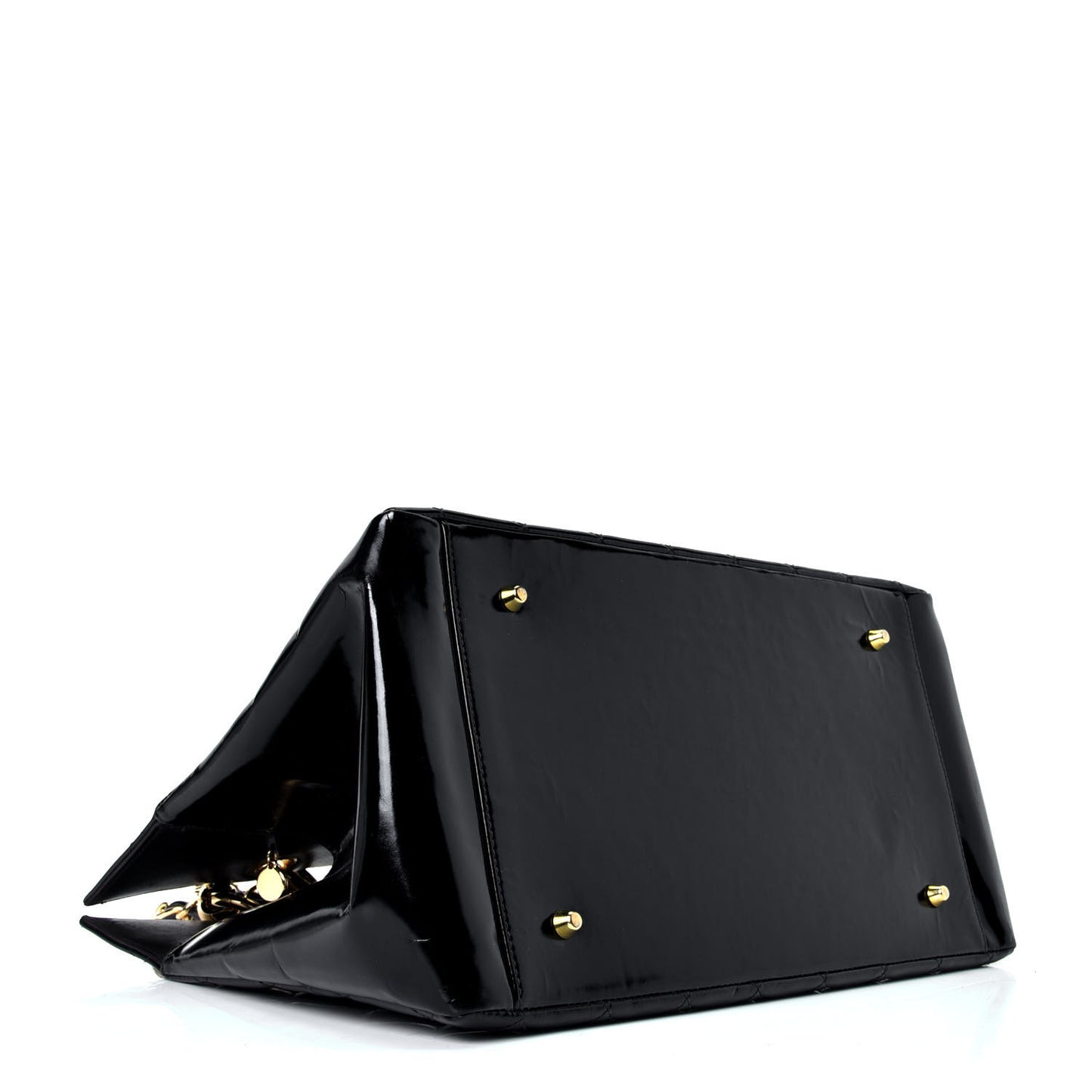 Patent Quilted Timeless CC Tote Black