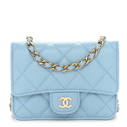 Chanel Caviar Quilted Mini Chain Bag Blue 1 of 11