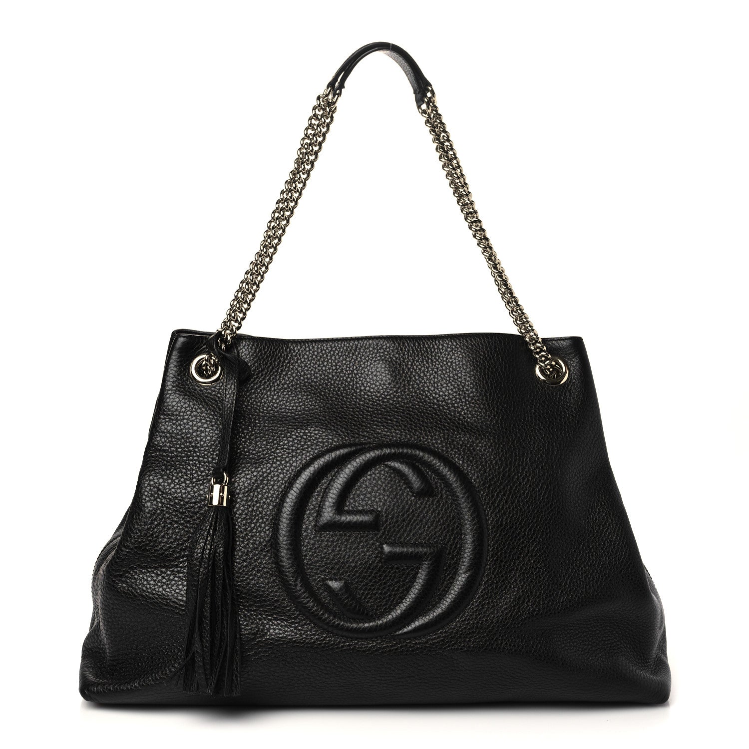Gucci Pebbled Calfskin Large Soho Chain Shoulder Bag Black 1 of 7