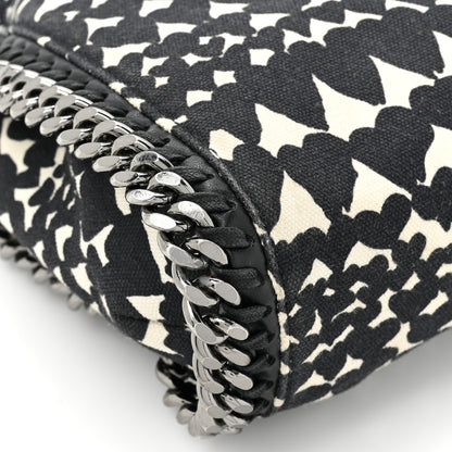 Stella McCartney Cotton Canvas Hearts Falabella Fold Over Tote Black White 10 of 12