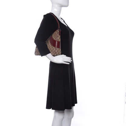 Gucci Monogram Calfskin Shoulder Bag Hobo Red 2 of 9