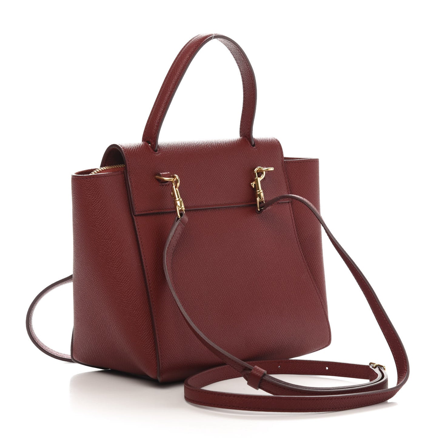 Grained Calfskin Nano Belt Bag Ruby