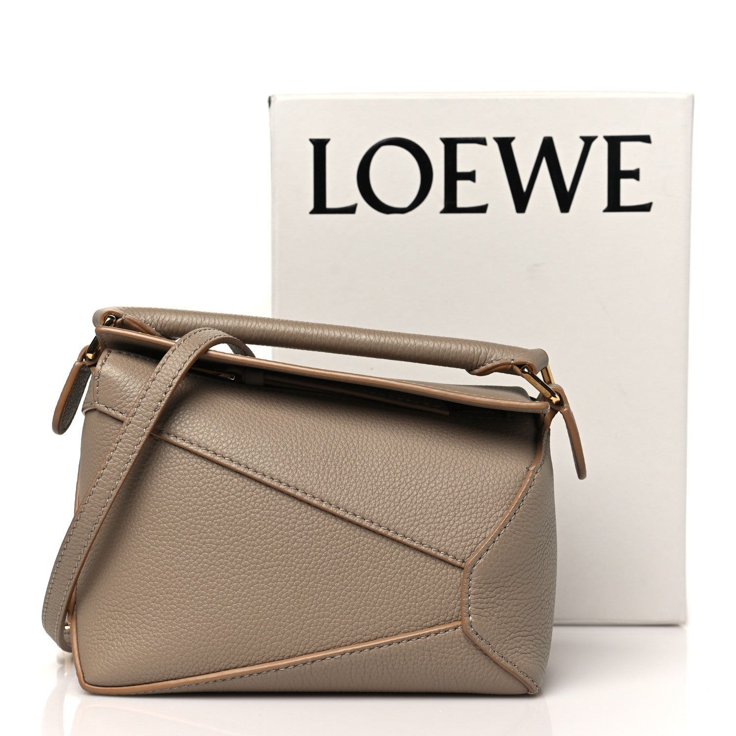 Loewe Soft Grained Calfskin Mini Puzzle Edge Bag Sand 10 of 10