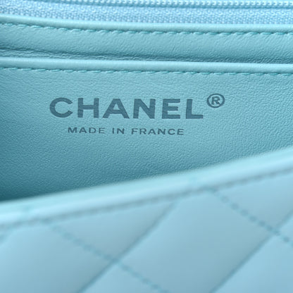 Chanel Lambskin Quilted Mini Rectangular Flap Neon Blue 6 of 12