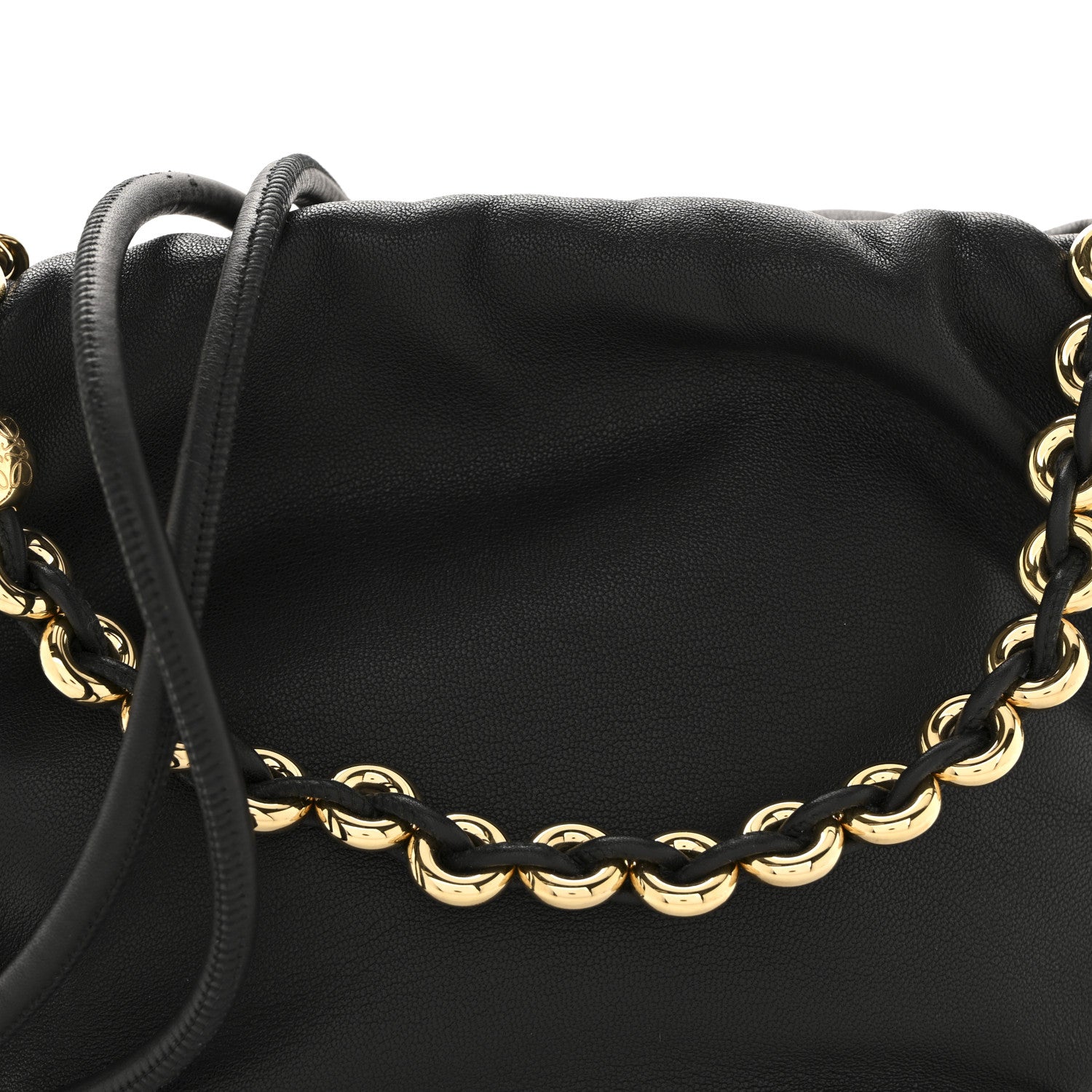 Loewe Mellow Nappa Donut Chain Mini Flamenco Knot Clutch Black 8 of 10