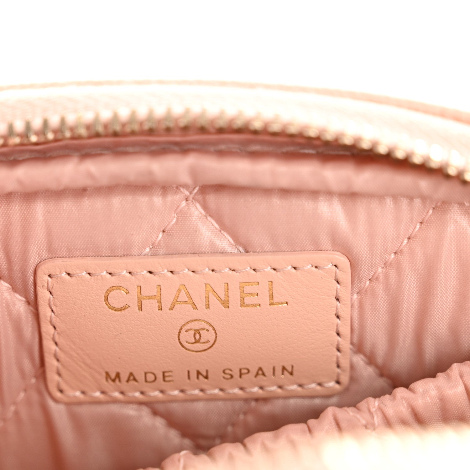 Chanel Caviar Quilted Small Curvy Pouch Cosmetic Case Light Pink 6 of 7