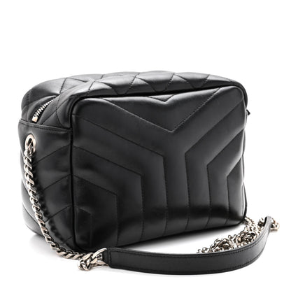 Saint Laurent Calfskin Y Quilted Monogram Small Loulou Bowling Bag Black 3 of 9