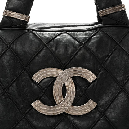 Chanel Lambskin Quilted Large Bowler Black 8 of 13