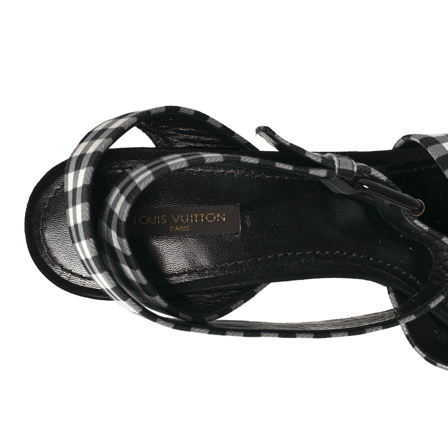 Gingham Platform Sandal 40 Blue White