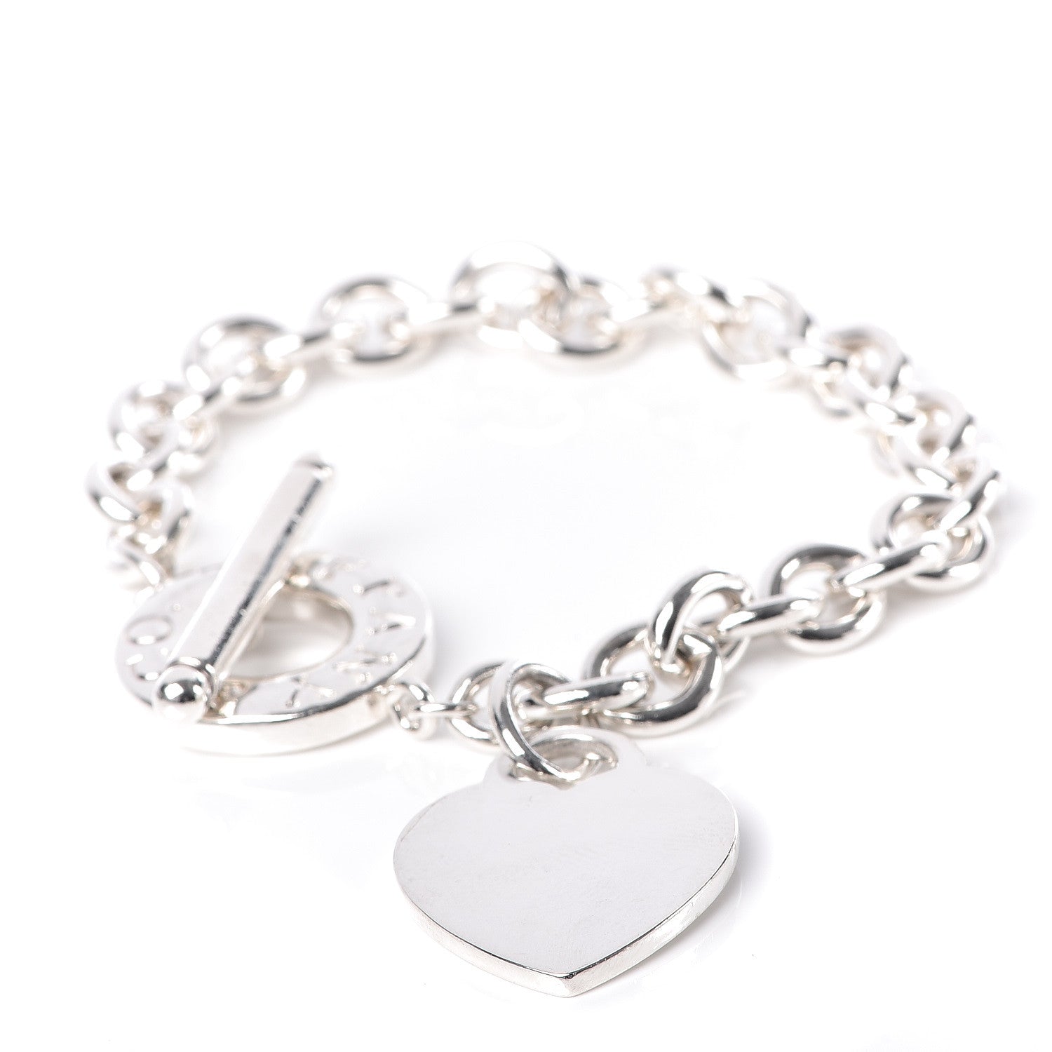Tiffany Sterling Silver Heart Tag Toggle Bracelet 1 of 4