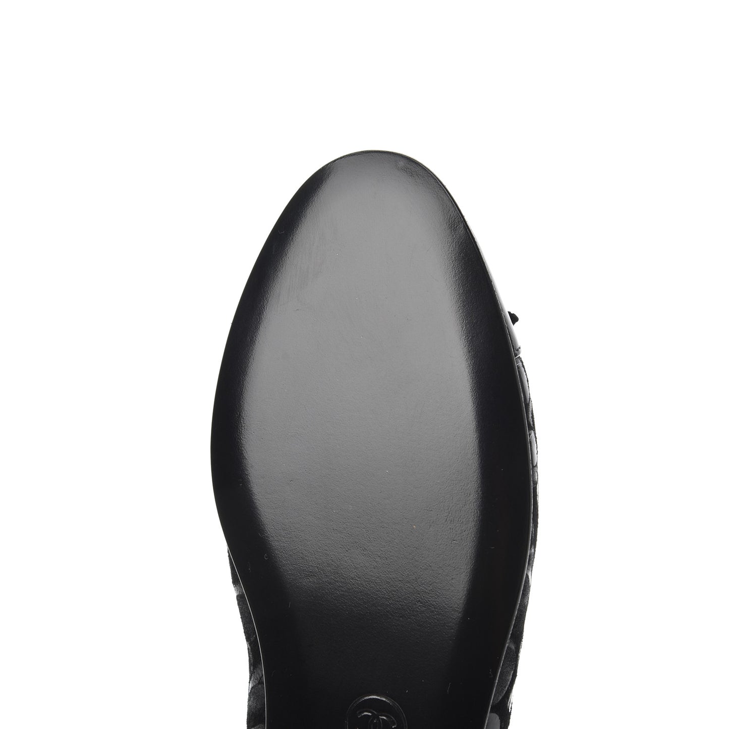 Patent Suede CC Cap Toe Ballerina Flats 35.5 Black