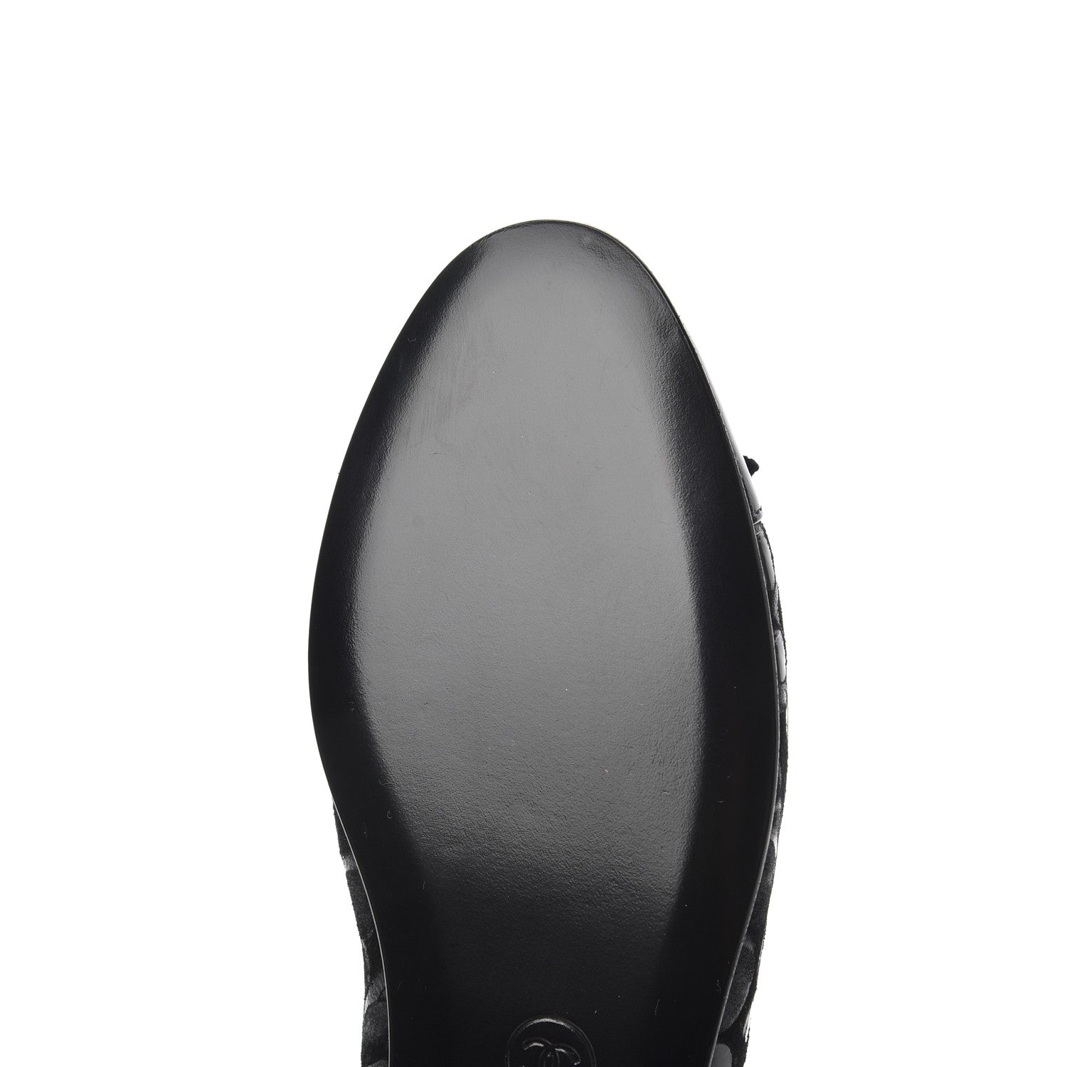 Chanel Patent Suede CC Cap Toe Ballerina Flats 35.5 Black 12 of 16