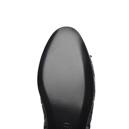 Chanel Patent Suede CC Cap Toe Ballerina Flats 35.5 Black 12 of 16