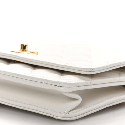 Chanel Lambskin Quilted Resin Chain Top Handle Wallet On Chain WOC White 11 of 14