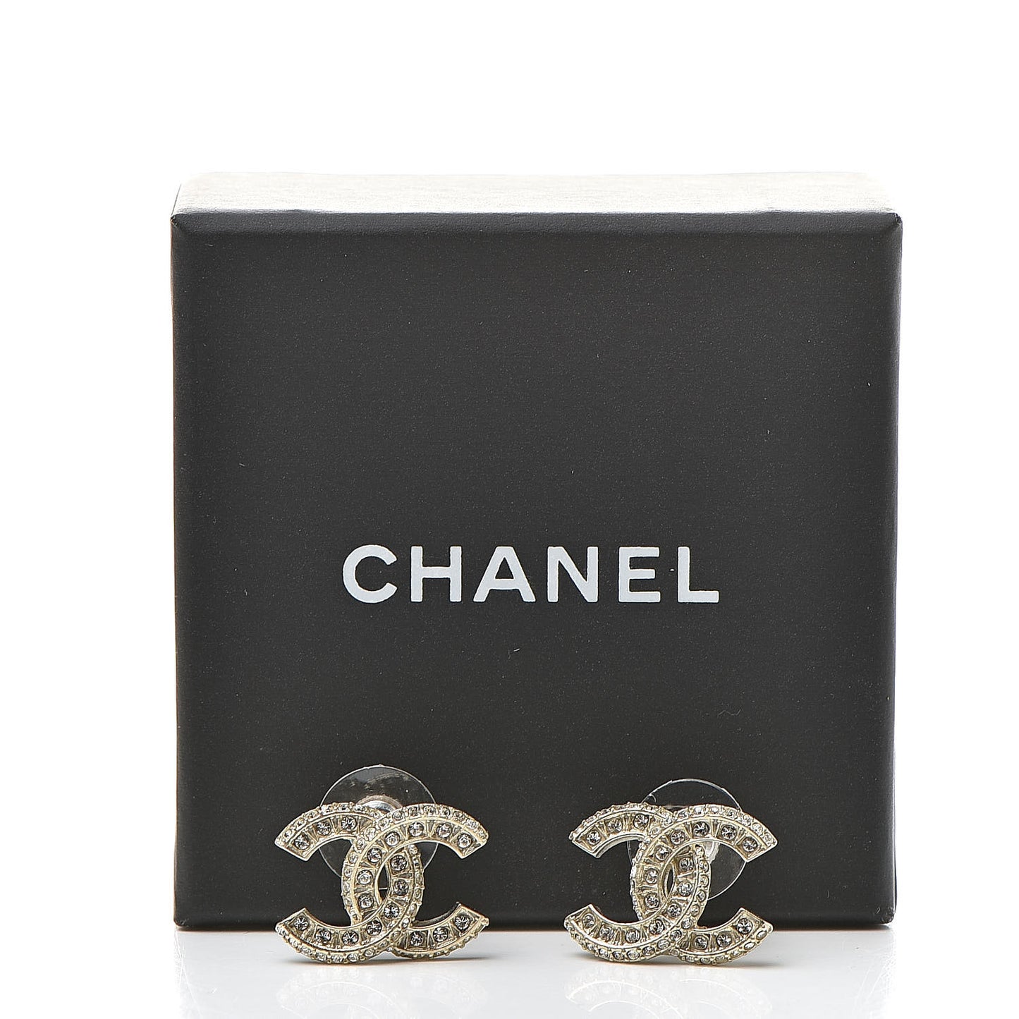 Crystal Timeless CC Earrings Light Gold