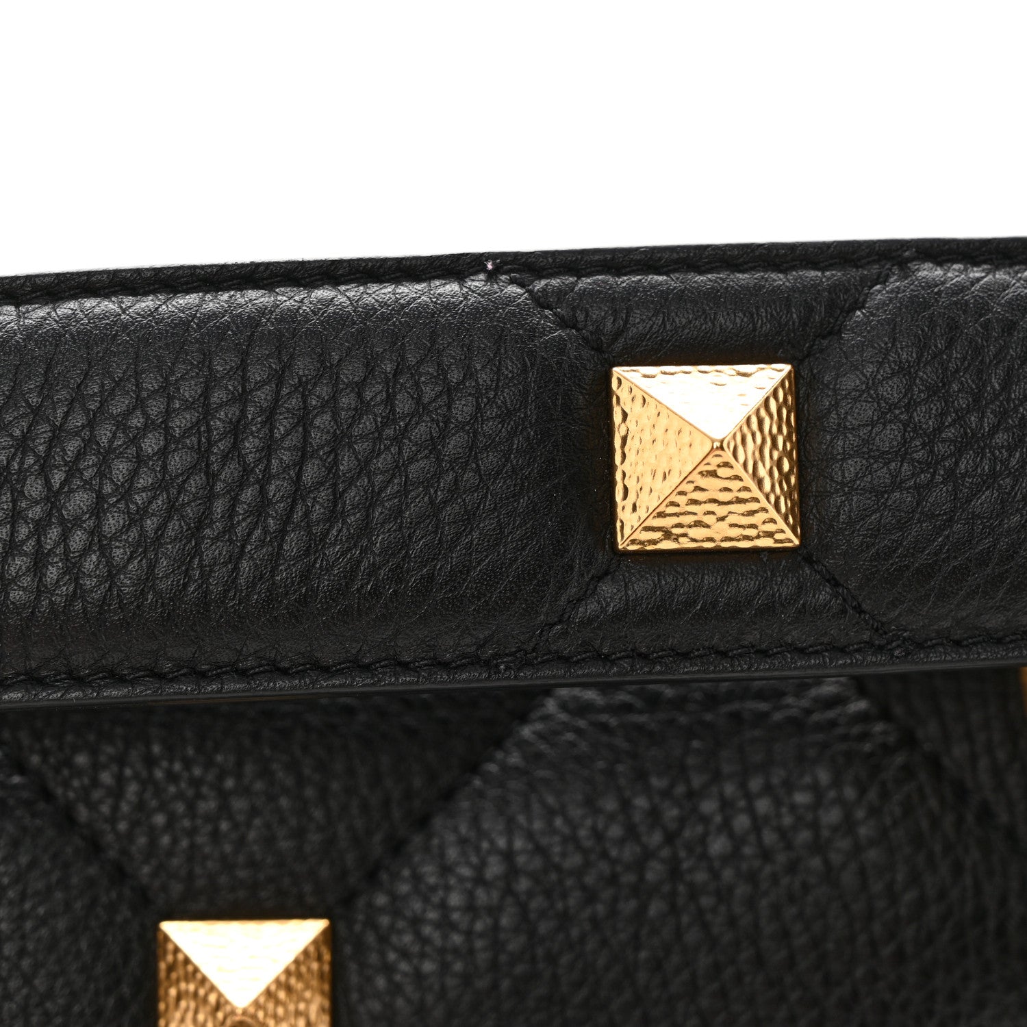 Valentino Garavani Grained Calfskin Medium Roman Stud Shoulder Bag Black 12 of 12