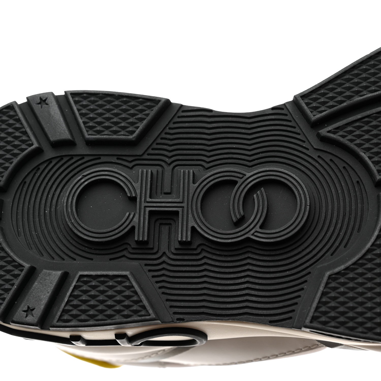 Jimmy Choo Calfskin Neoprene Raine Sneakers 37 White Yellow 8 of 9